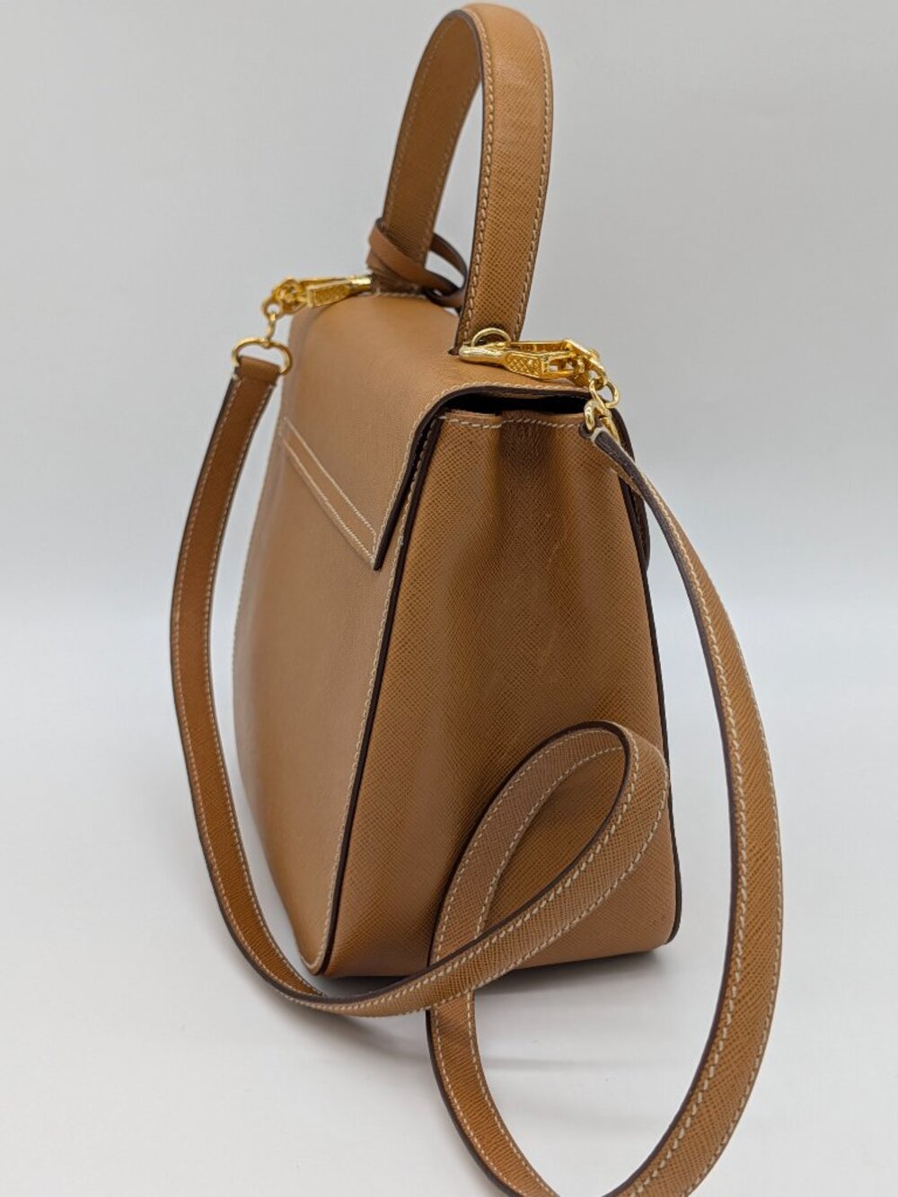 Prada Emblem Safiano Top Handle Bag - Picture 4 of 10